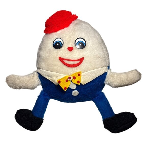 Vintage Humpty Dumpty Potatoe Chips Plush Toy Red Hat & Bow Tie 12" x 10" Large - Picture 1 of 10